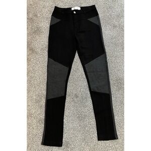 Patrizia Luca Womens Black Gray Color block Ponte Knit Skinny Pants‎ Sz Medium